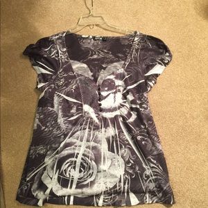 Apt.9 gray/white/black top